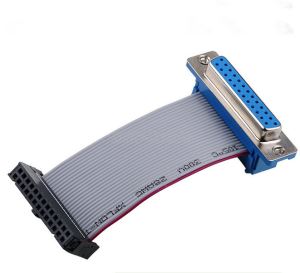 hli 2.54 suab 26Pin IDC ca Ribbon Cable los DB9 maum Serial RS232 Cable F/F